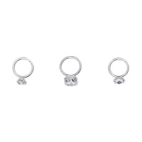 Crystal solitaire plated rings - Crystal & Palladio