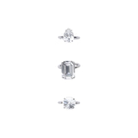 Crystal solitaire plated rings - Crystal & Palladio