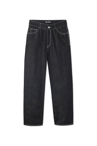 Trousers with contrasting seams - Dark Denim