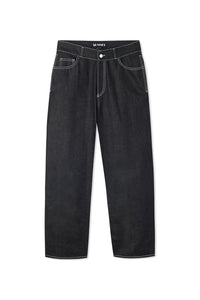 Trousers with contrasting seams - Dark Denim