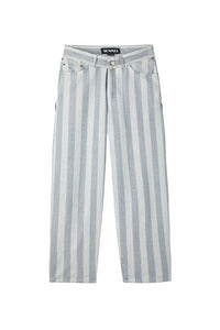 Washed stripe trousers - Blue