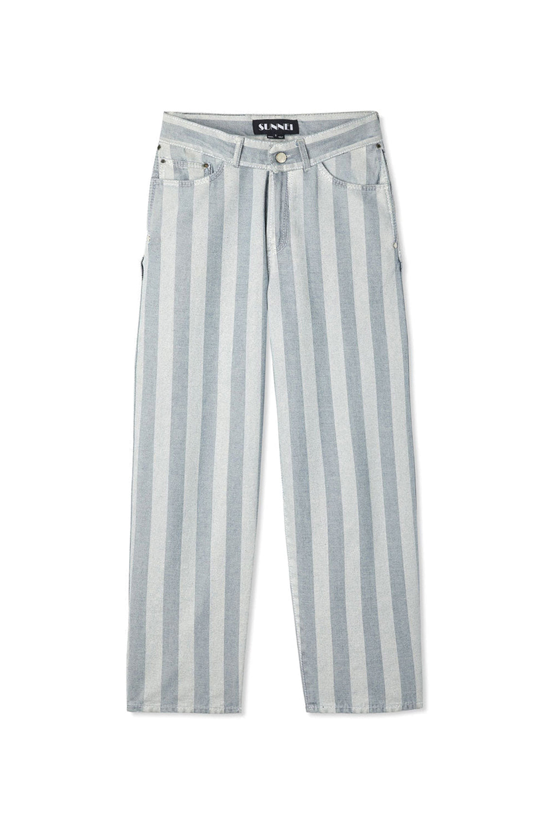 Washed stripe trousers - Blue