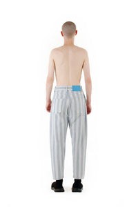 Washed stripe trousers - Blue