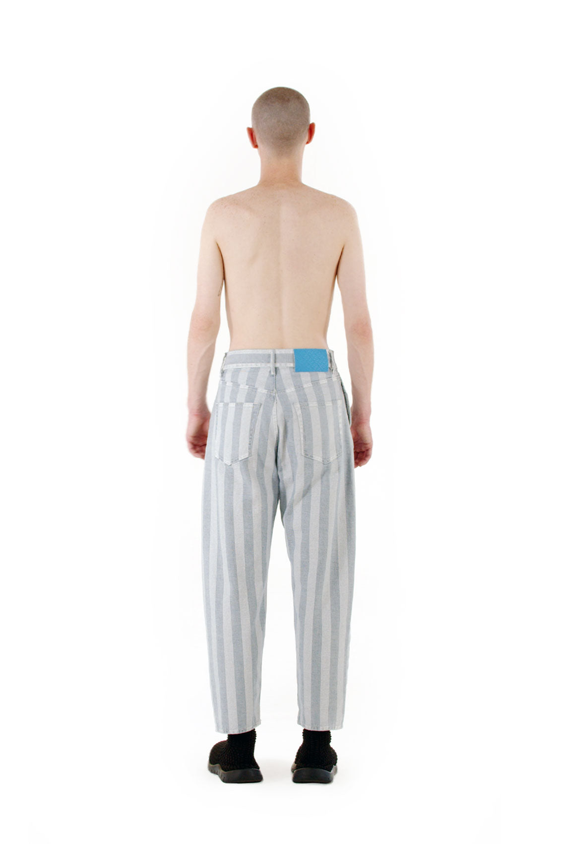 Washed stripe trousers - Blue