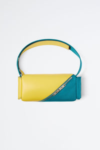 Labauletto leather shoulder bag - Blue & Yellow