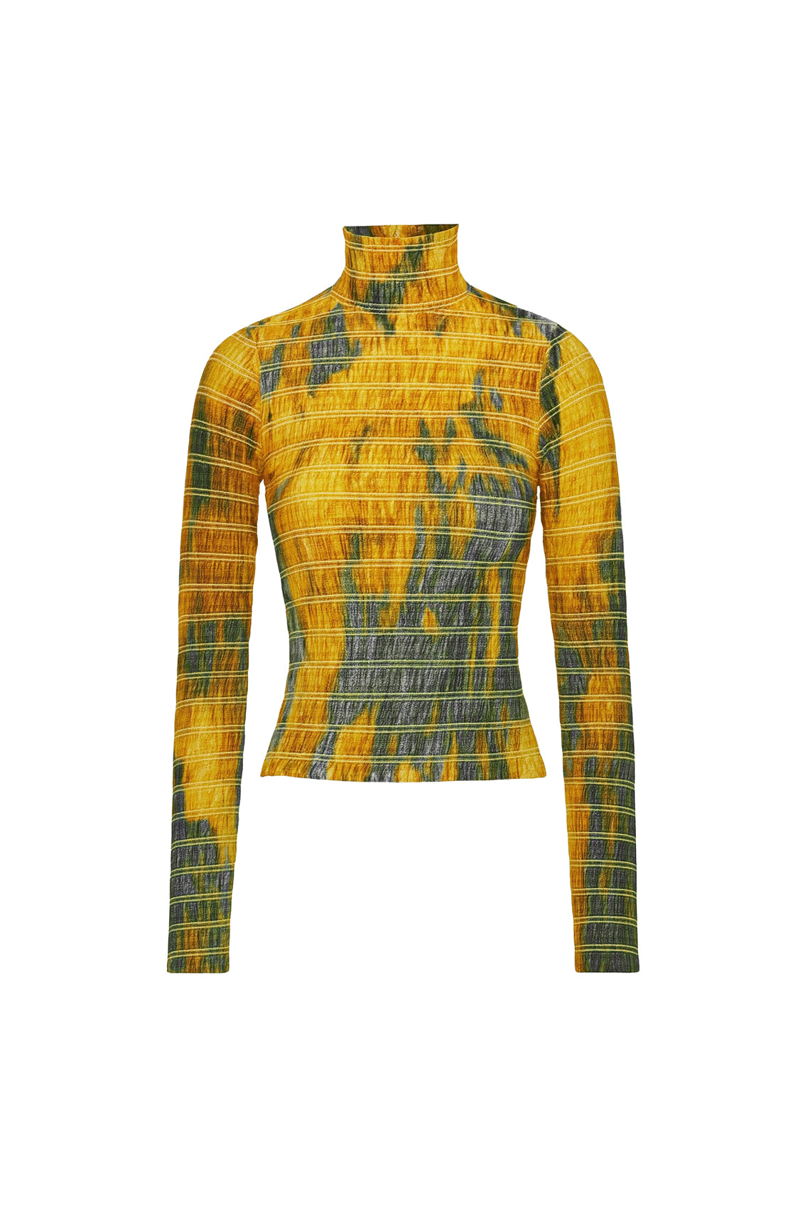 Long-sleeved floral T-shirt - Yellow