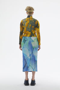 Long-sleeved floral T-shirt - Yellow