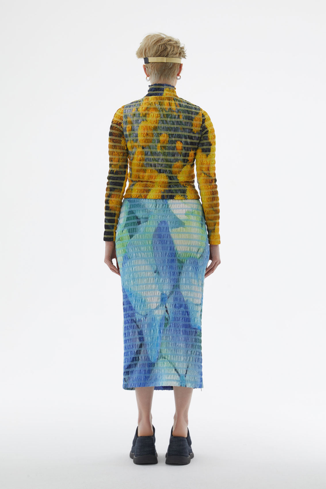 Long-sleeved floral T-shirt - Yellow