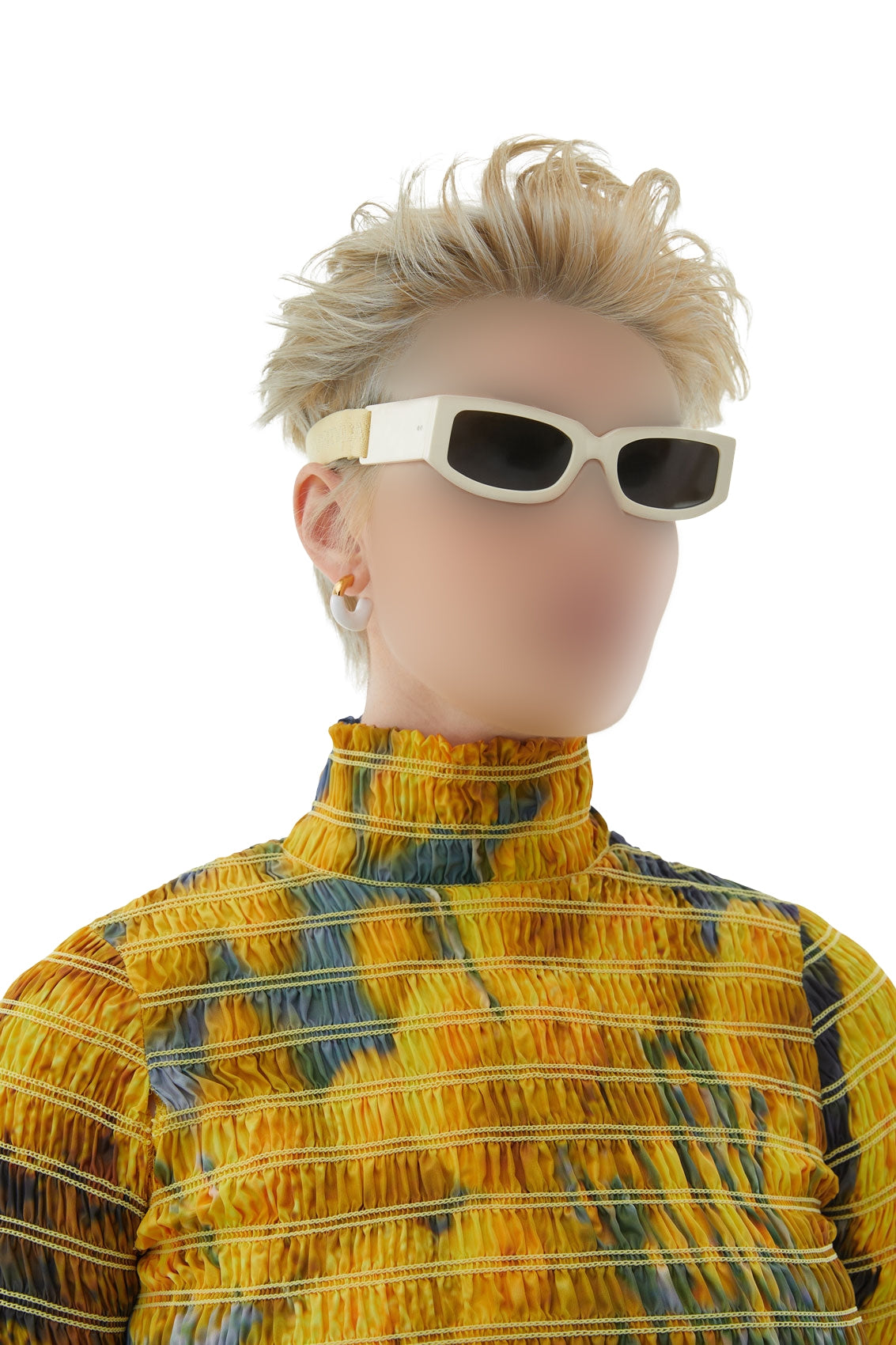 Long-sleeved floral T-shirt - Yellow