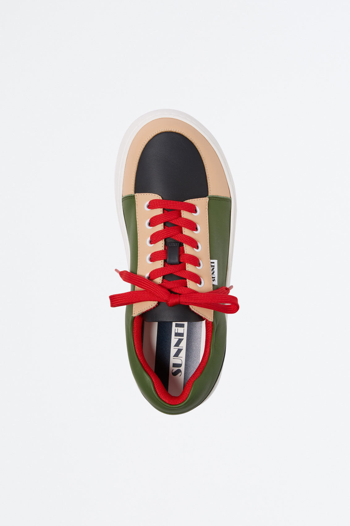 Rêveur leather sneakers - Green & Blue