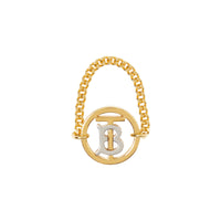 Gold-plated ring with monogram - Light gold & Palladio