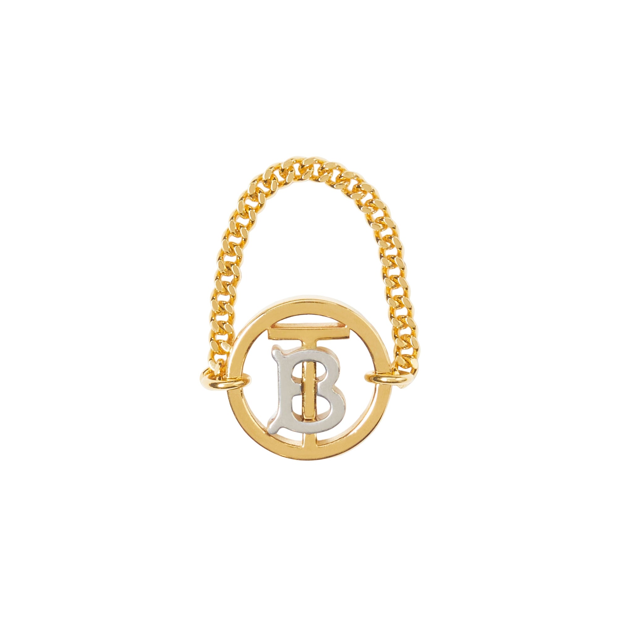 Gold-plated ring with monogram - Light gold & Palladio