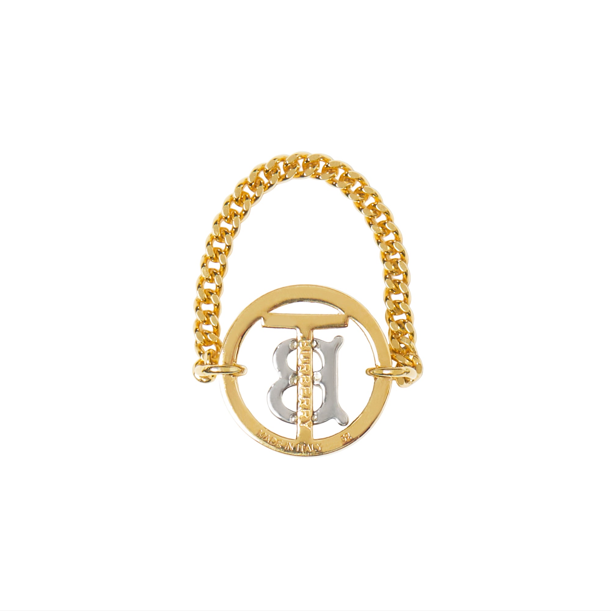 Gold-plated ring with monogram - Light gold & Palladio