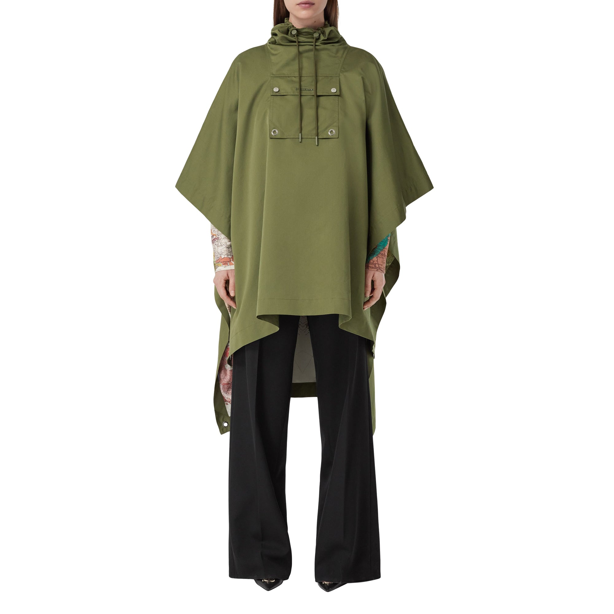 ZZNOSTOCK Cape en coton et soie - Olive