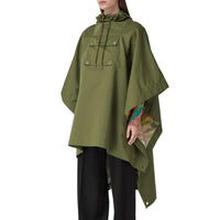 ZZNOSTOCK Cape en coton et soie - Olive