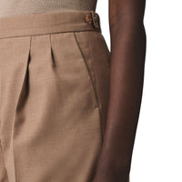 1 qty Short ajusté en laine à revers - Deep Taupe