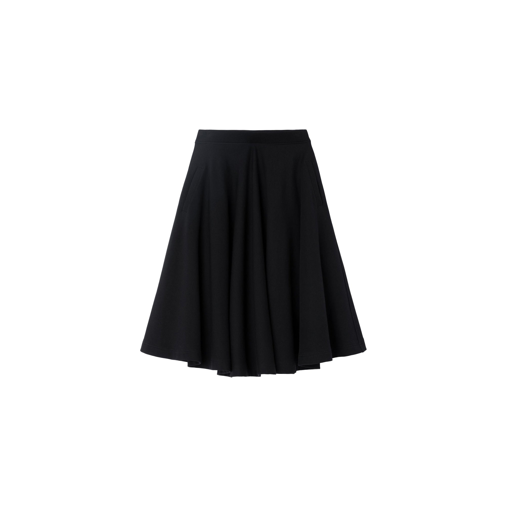 7 qty Jupe trapèze en coton doublée de tulle - Black