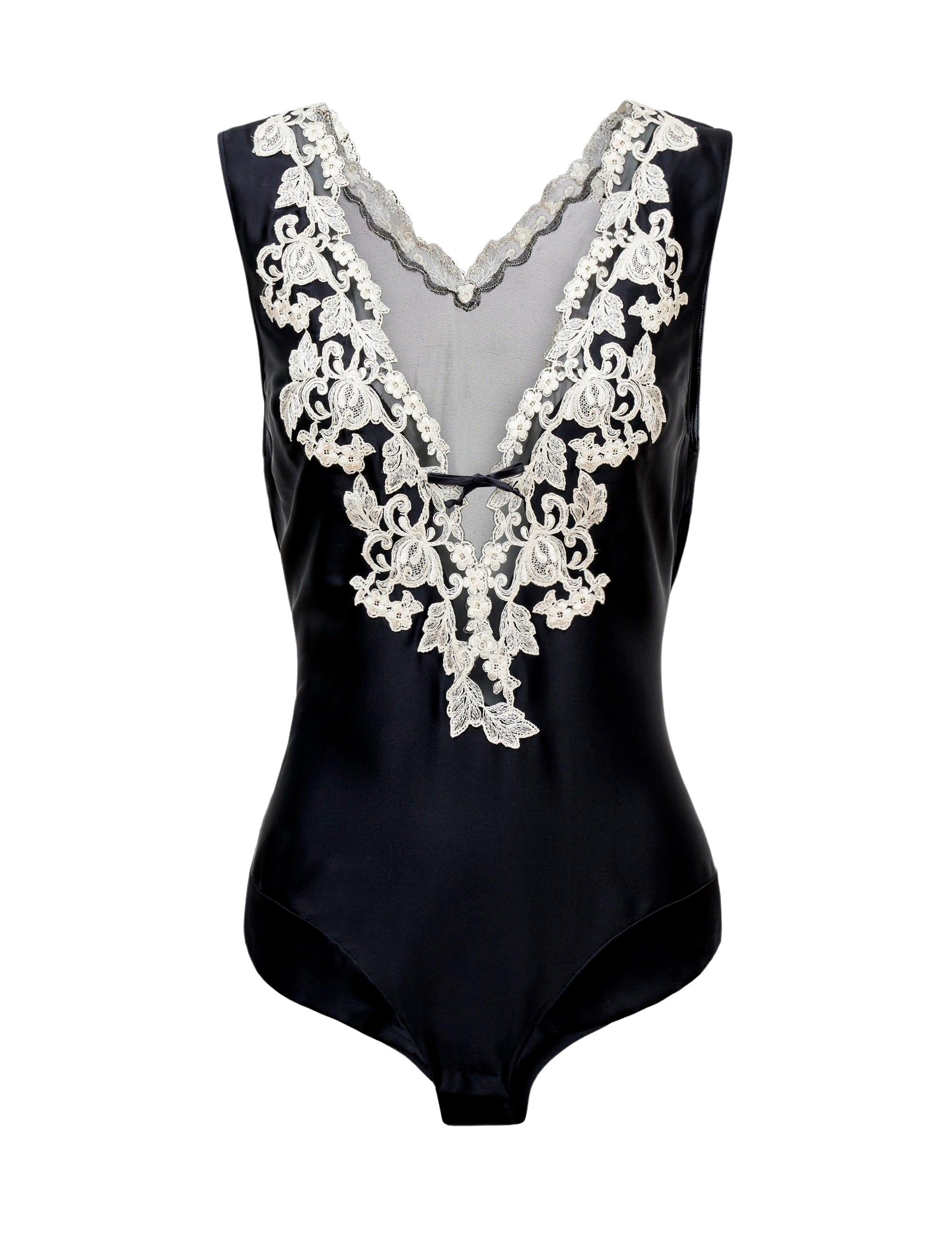 Maison silk bodysuit - Nero & Avorio