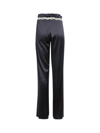 Maison en soie long trousers - Nero & Avorio