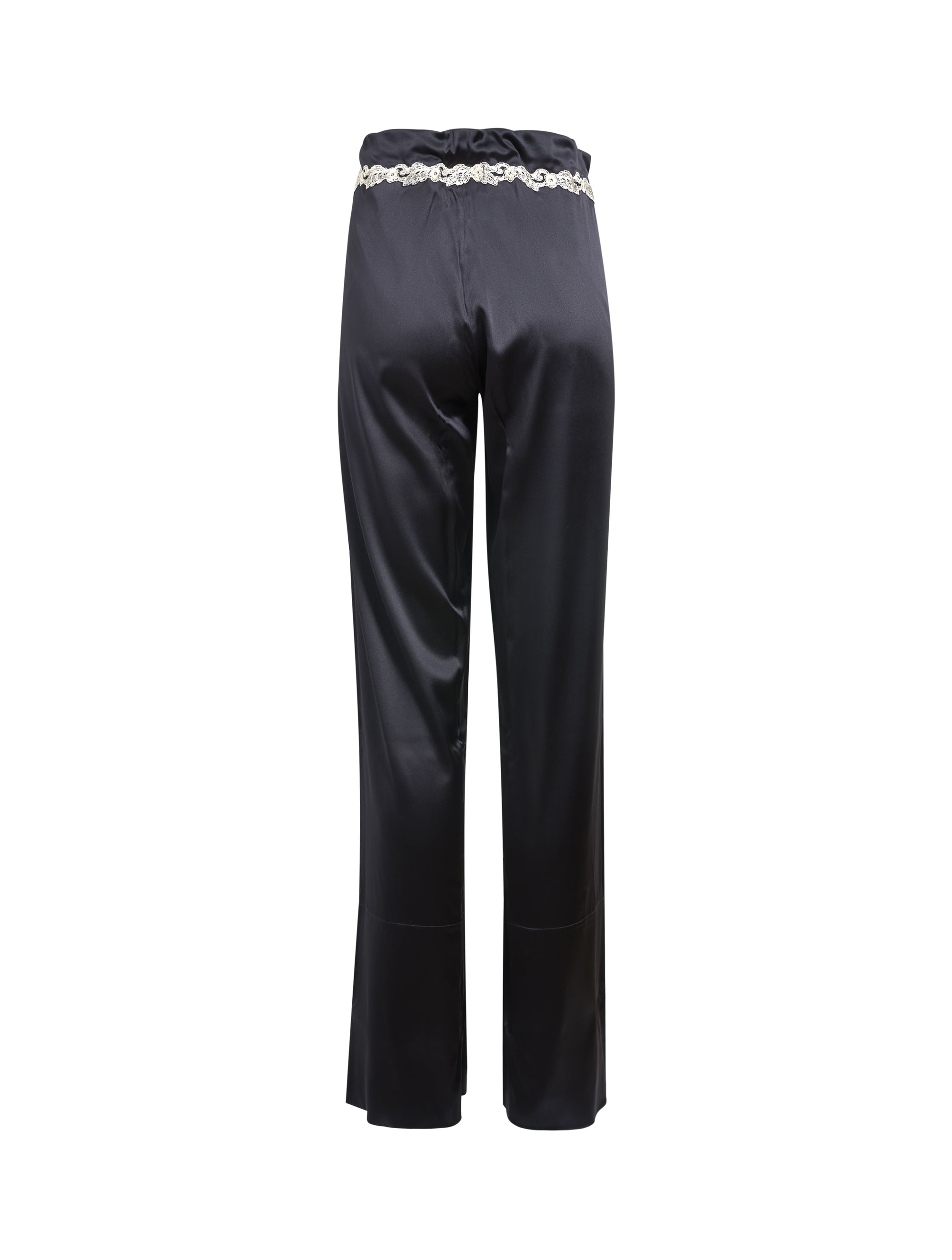 Pantalon long Maison en soie - Nero & Avorio