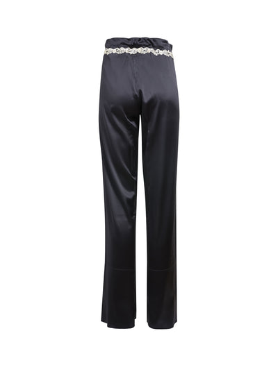 Pantalon long Maison en soie - Nero & Avorio