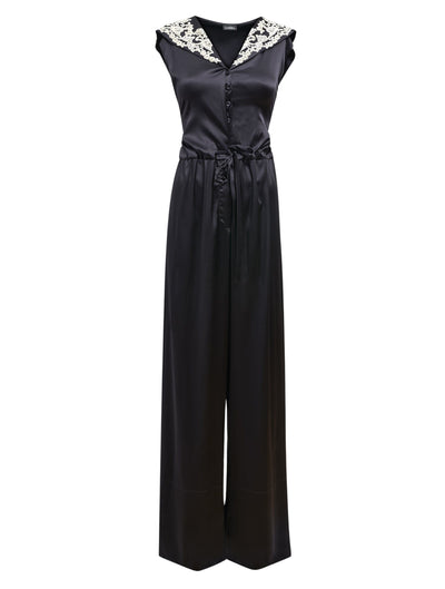 Silk Maison jumpsuit - Nero & Avorio