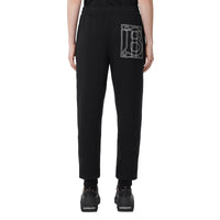 Wide embroidery jogging trousers - Black