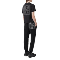 Wide embroidery jogging trousers - Black