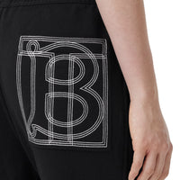 Wide embroidery jogging trousers - Black