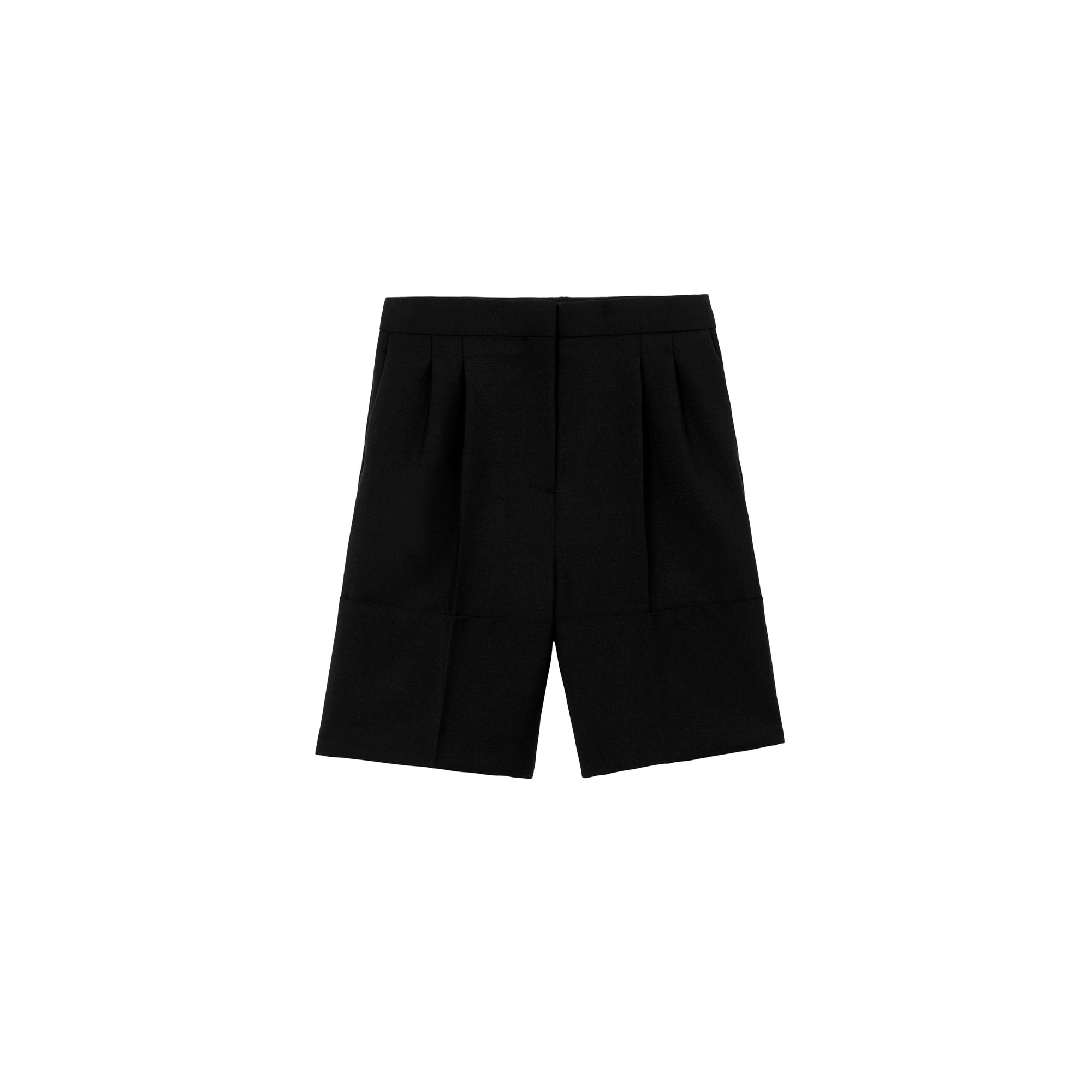 4 qty Short ajusté en mohair et laine à revers - Black