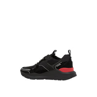 1 qty Sneakers en cuir velours et mesh à logo - Black & Bright Red