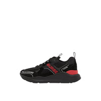 1 qty Sneakers en cuir velours et mesh à logo - Black & Bright Red