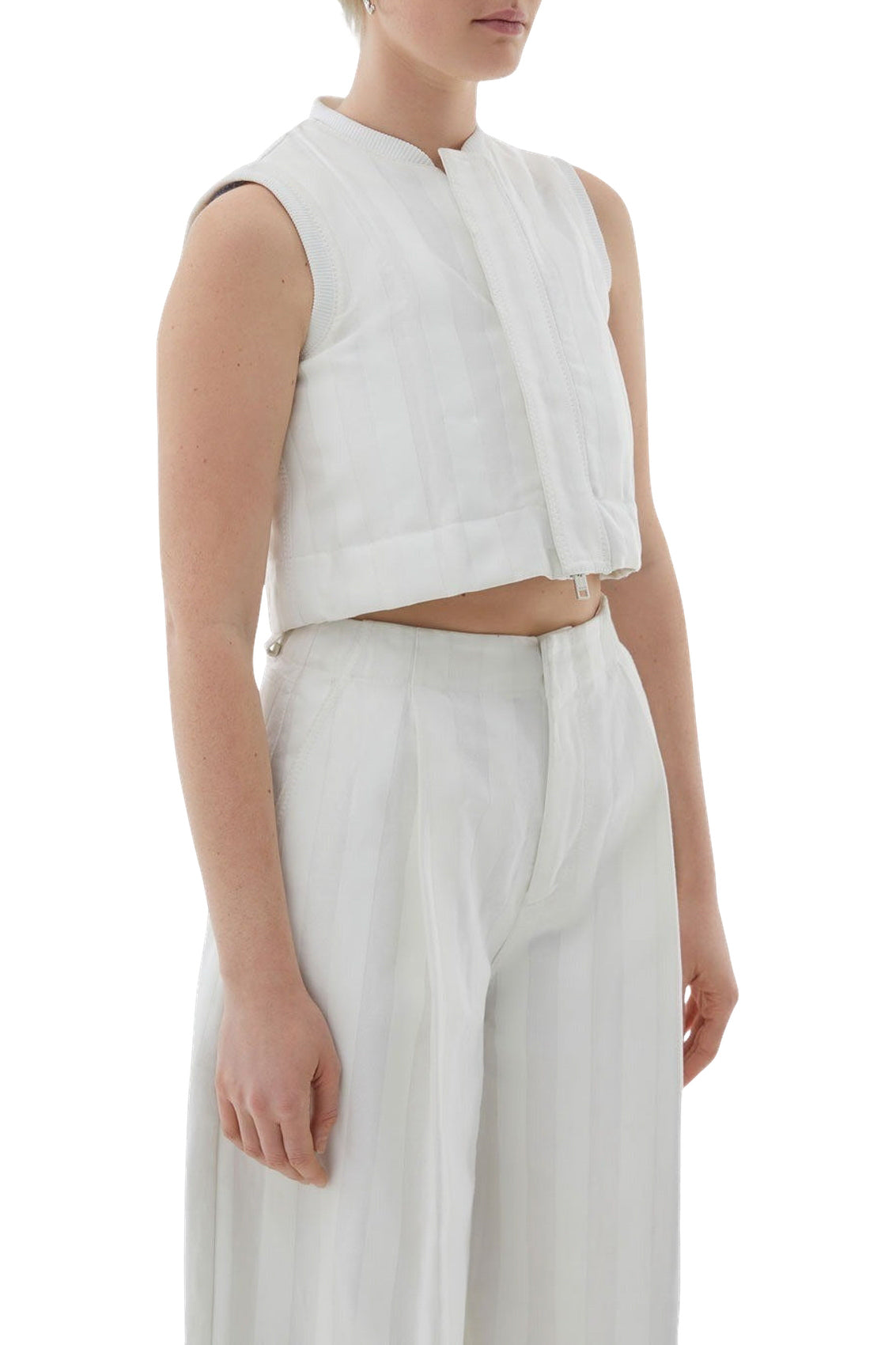 Short sleeveless jacket - White