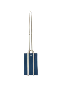 Parallelepiped shoulder bag for iPhone - Petrol Blue & White