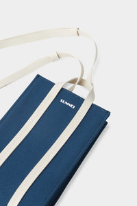Parallelepiped shoulder bag for iPhone - Petrol Blue & White