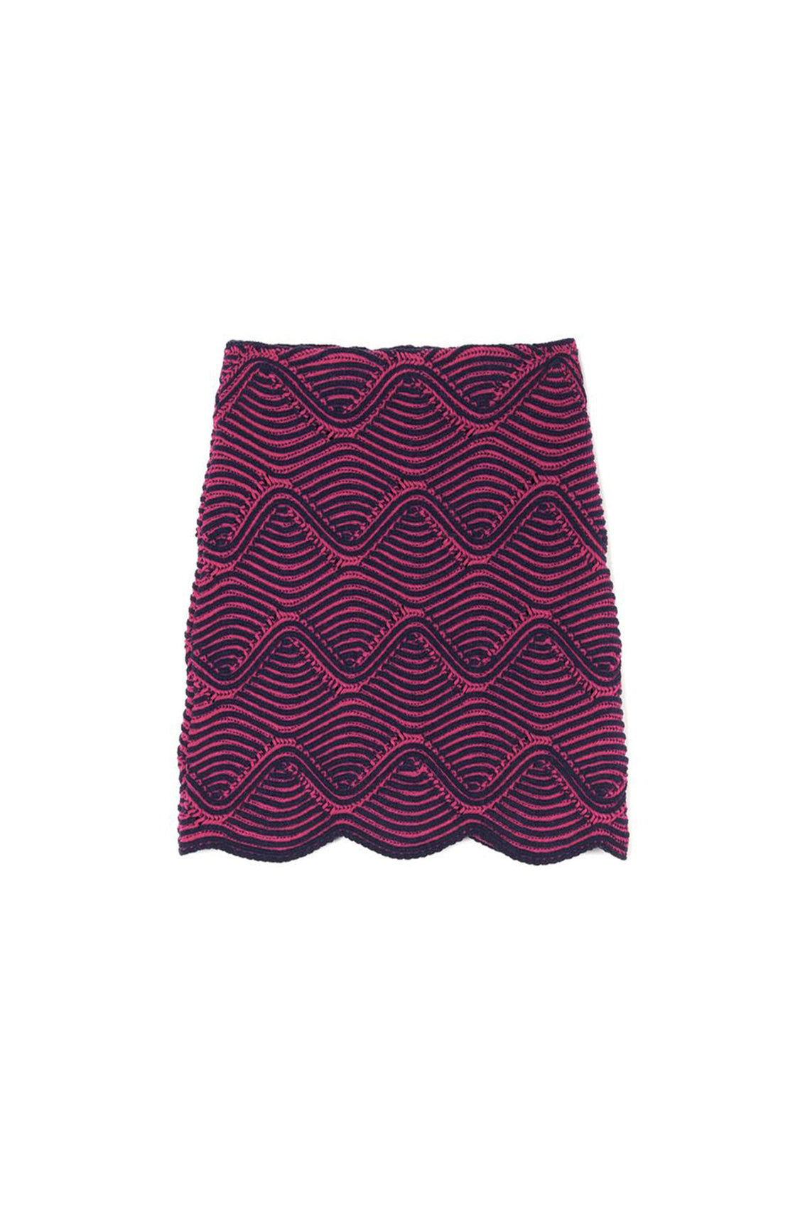 Two-colour short skirt - Navy & Magenta