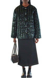 Glitter quilted jacket - Green