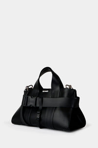 Small parallelepiped canvas messenger bag - Charcoal