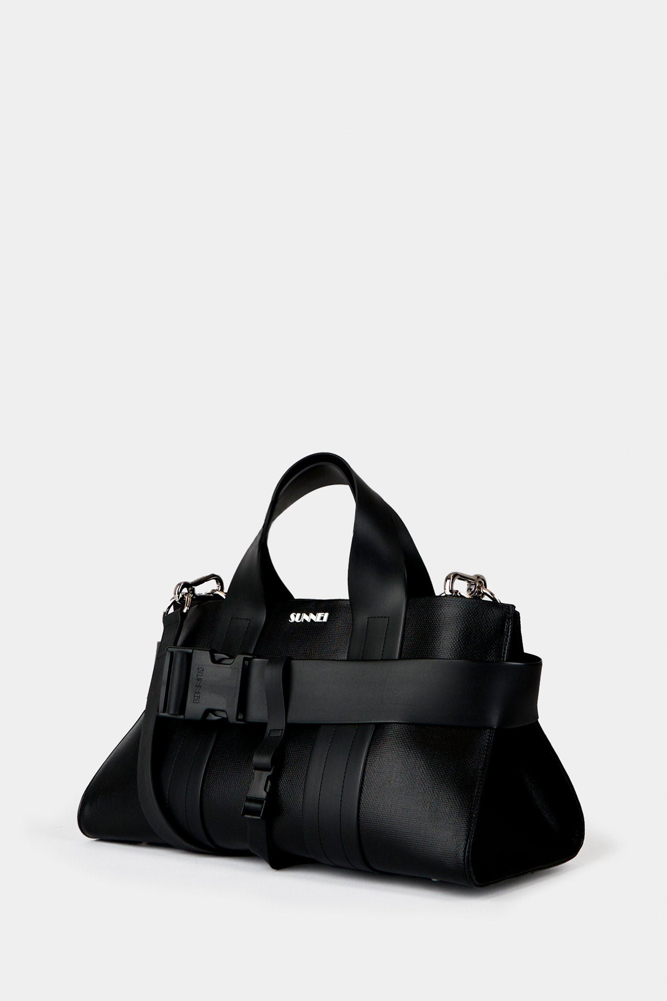Small parallelepiped canvas messenger bag - Charcoal