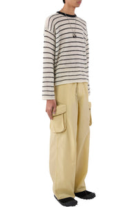 Elastic cargo trousers - Beige