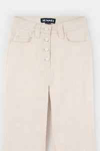 Classic high-waisted trousers - Ecru