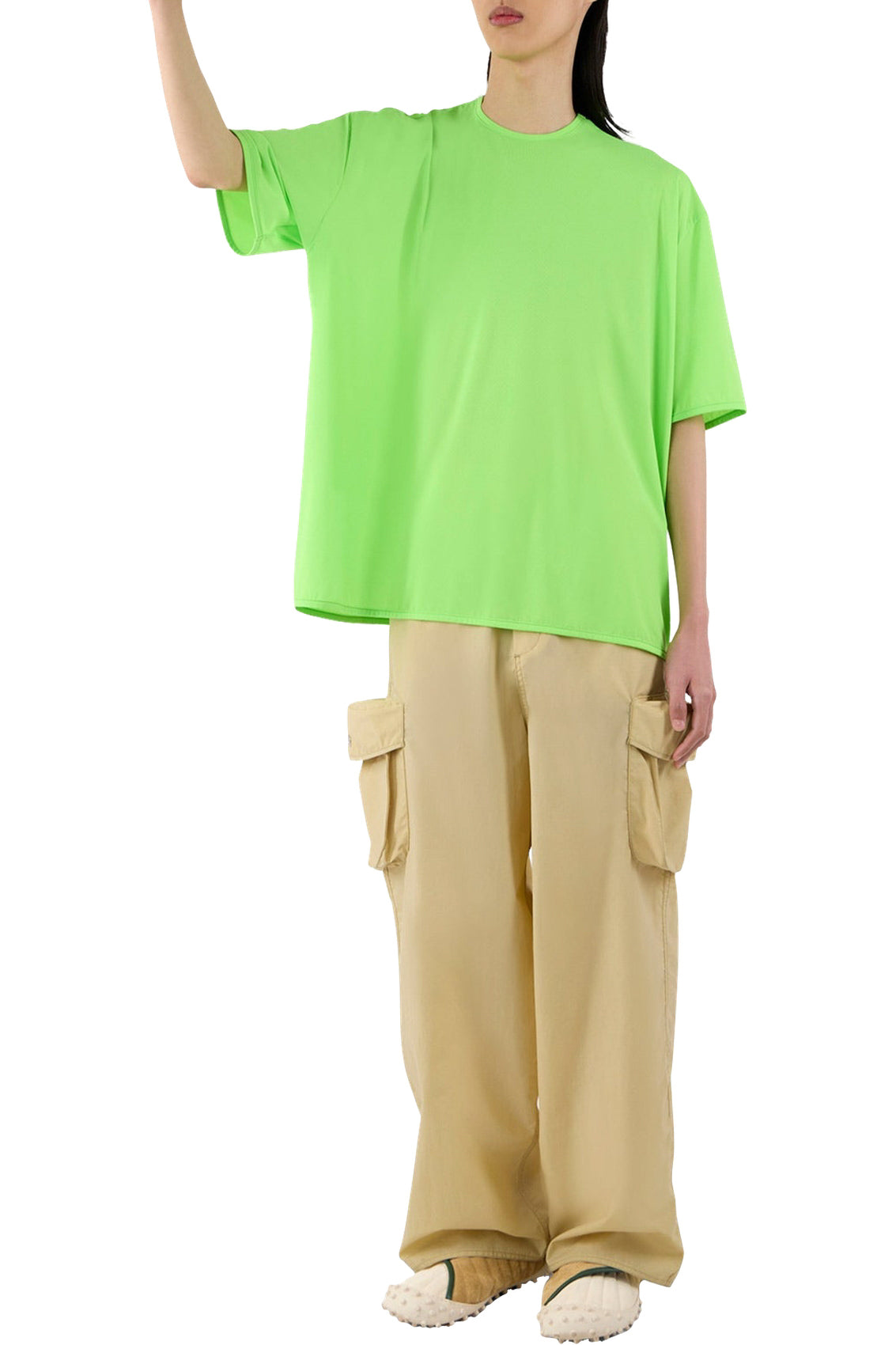 Oversized round-neck T-shirt - Fluo Green