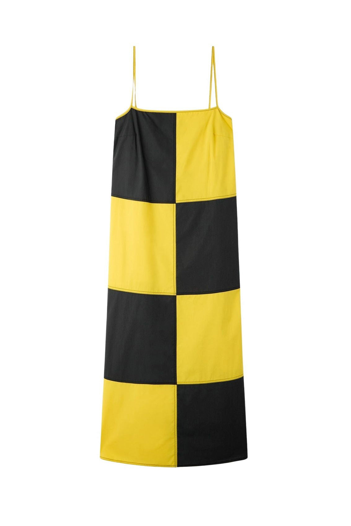 Checked maxi dress - Petrol Blue & Yellow