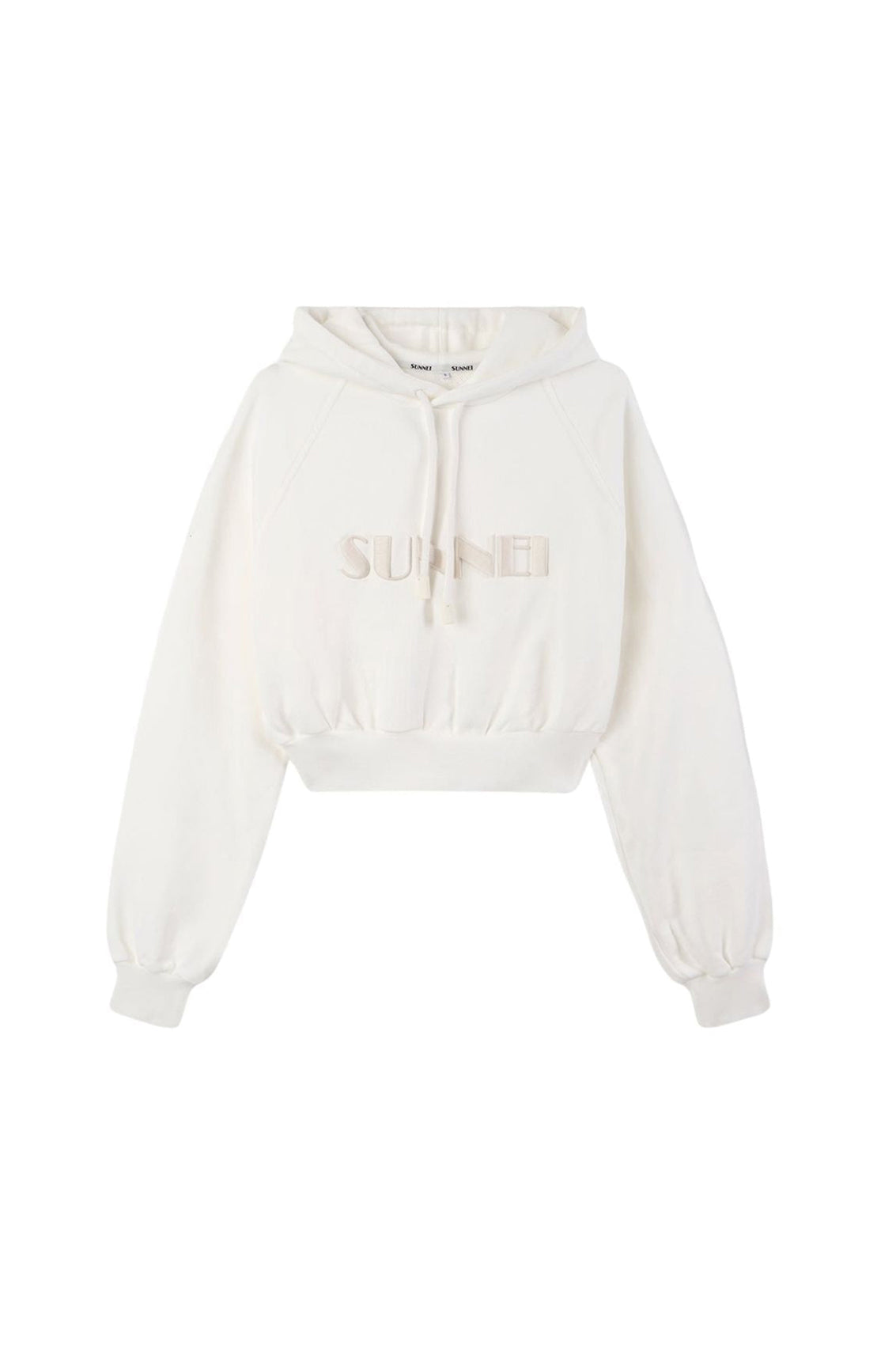 Embroidered short hoodie - Dust