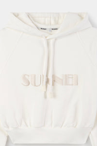 Embroidered short hoodie - Dust