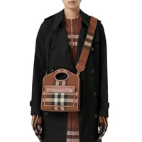 Shoulder strap with Exaggerated Check pattern - Dark Birch Brown