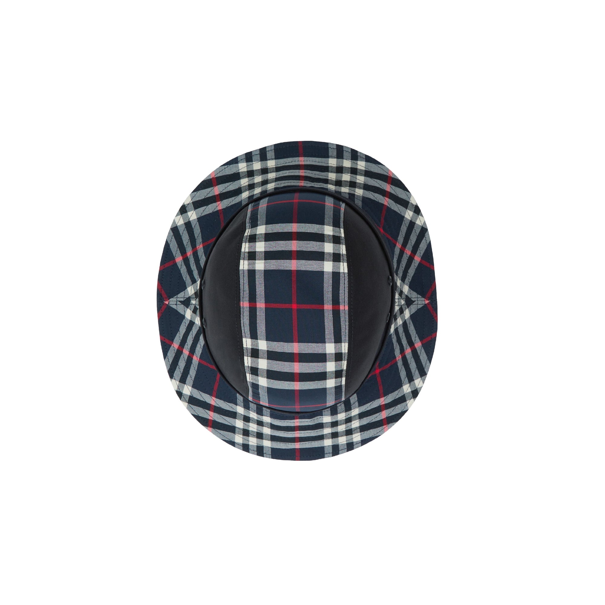 Vintage check pattern cotton gabardine bob - Navy Check