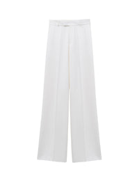 Pantalon ajusté en laine - Soft White