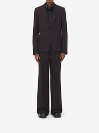 Blazer à boutonnage simple en laine - Black Bordeaux