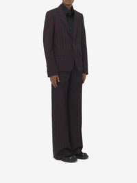 Blazer à boutonnage simple en laine - Black Bordeaux